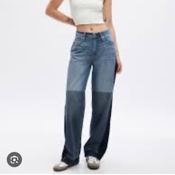 Low Rise Patchwork Baggy Jeans - Picture 7 of 9